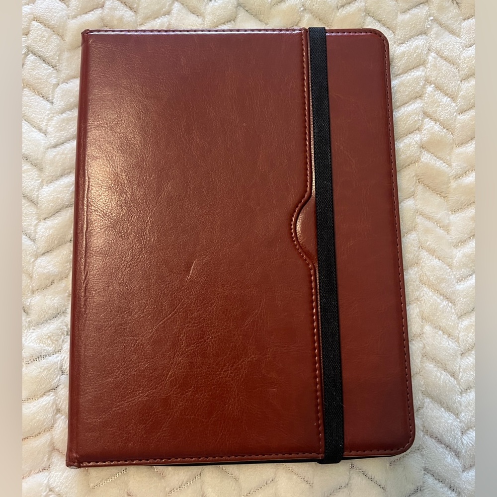 Sleek Brown Tablet Cover with Elastic Closure